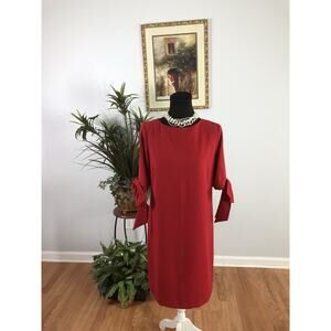 CeCe Women Sheath Dress 4 Short Sleeve With Bows Office Siren Whimsigoth Boho